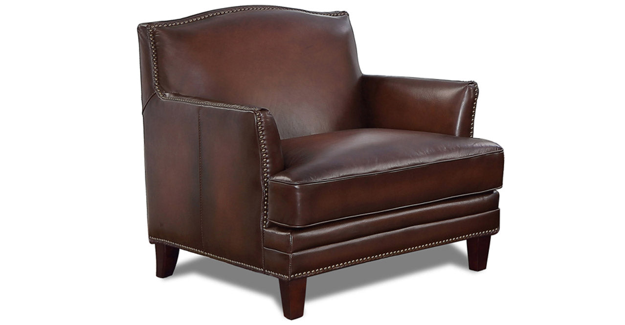 Oxford Leather Sofa Collection, Caramel Brown